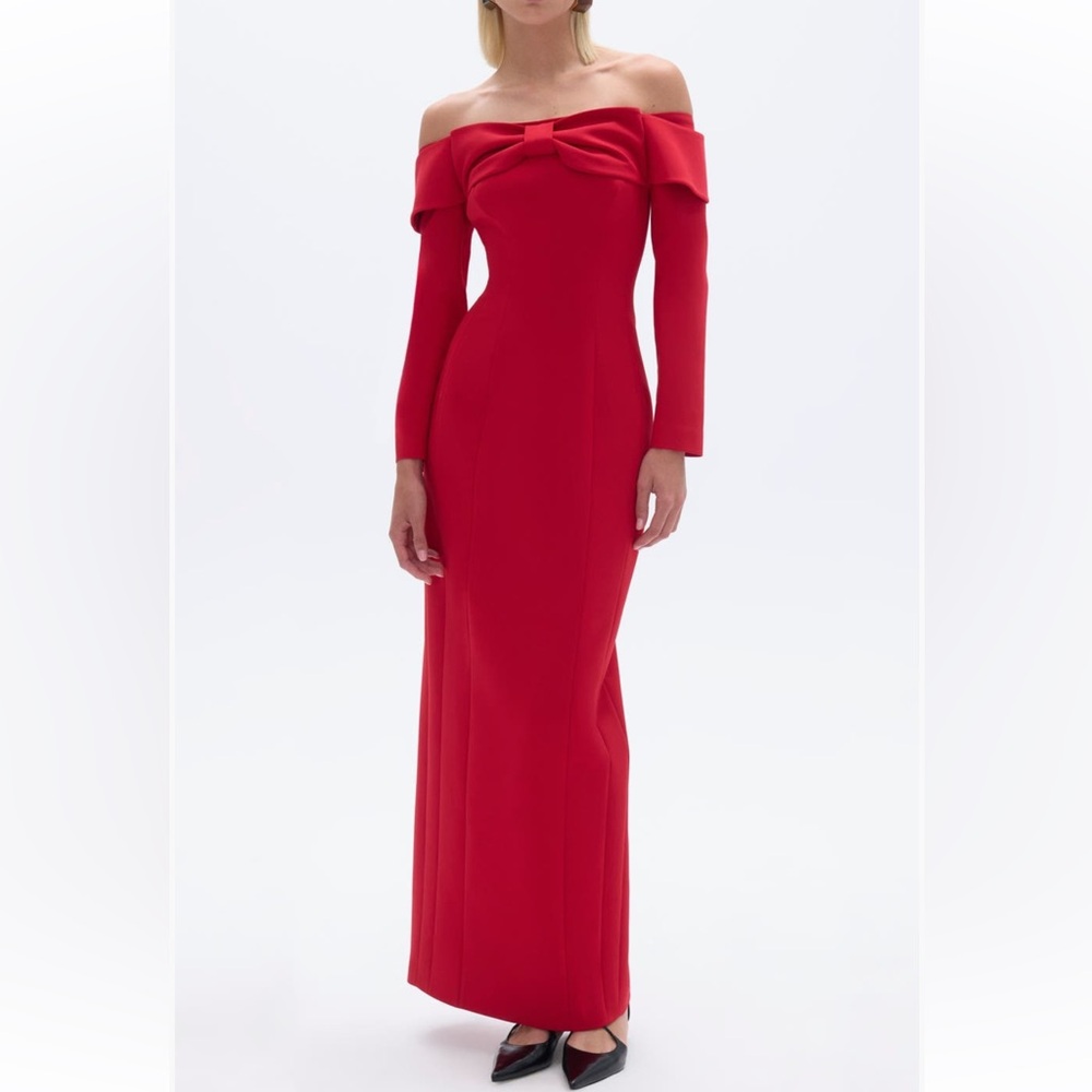 Elegant Red Off-Shoulder Dress